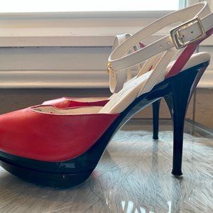 Red Platform Pumps Sz 8.5M {comfortable}!